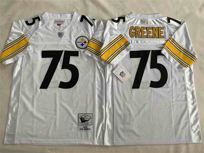 Men's Pittsburgh Steelers #75 Joe Greene White Stitched Football Jersey
